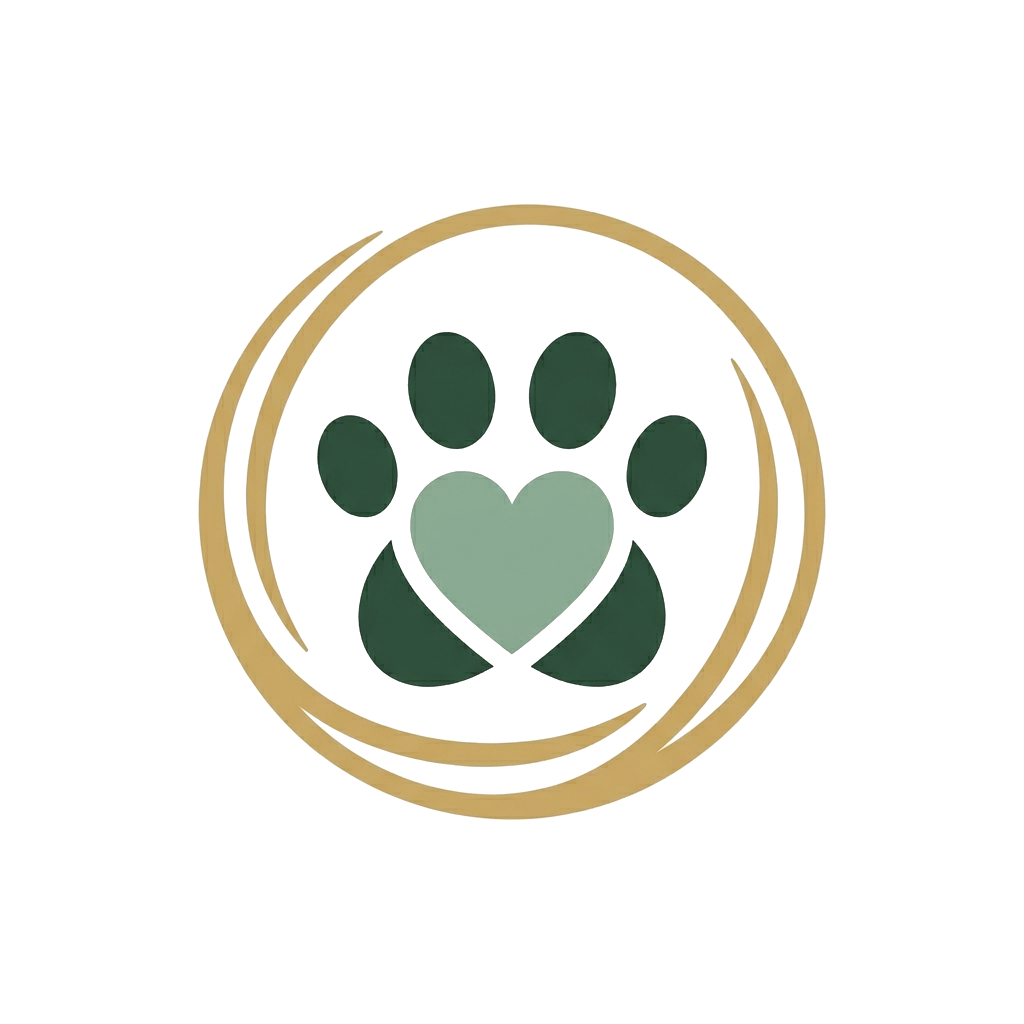 Friend Forever: paw print with a heart pad inside a soft open ring